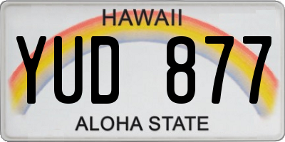 HI license plate YUD877