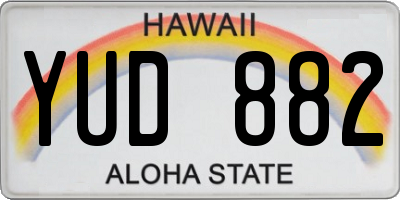 HI license plate YUD882
