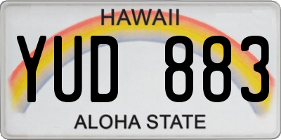 HI license plate YUD883