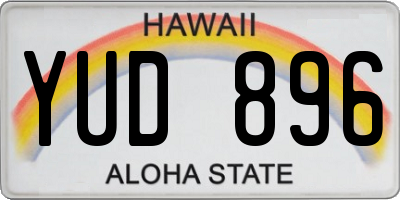 HI license plate YUD896