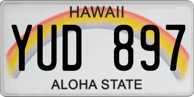 HI license plate YUD897