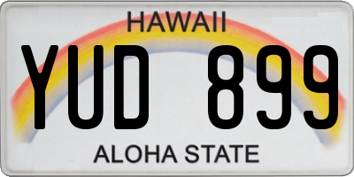 HI license plate YUD899