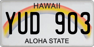 HI license plate YUD903