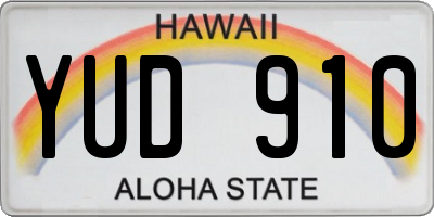 HI license plate YUD910