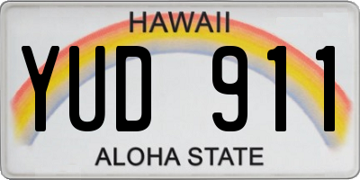HI license plate YUD911