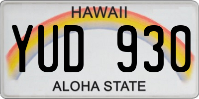 HI license plate YUD930