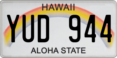 HI license plate YUD944