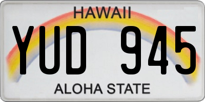 HI license plate YUD945
