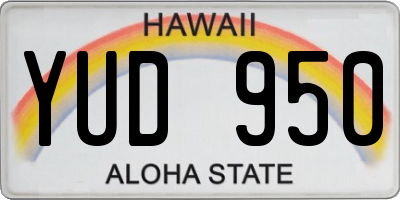 HI license plate YUD950