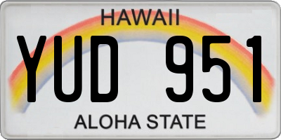 HI license plate YUD951
