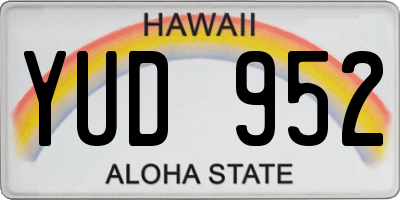 HI license plate YUD952