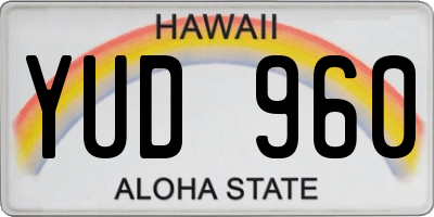 HI license plate YUD960