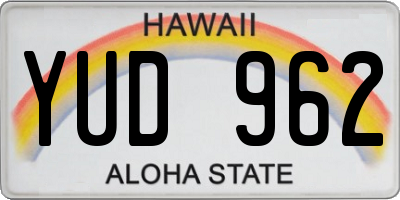 HI license plate YUD962