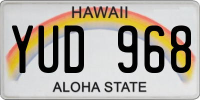 HI license plate YUD968