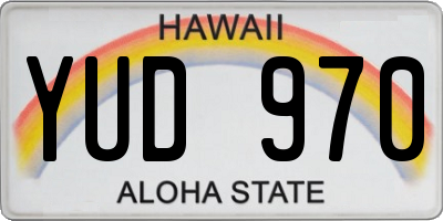 HI license plate YUD970