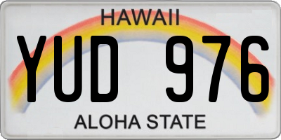 HI license plate YUD976