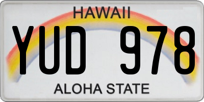 HI license plate YUD978