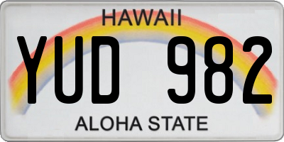 HI license plate YUD982