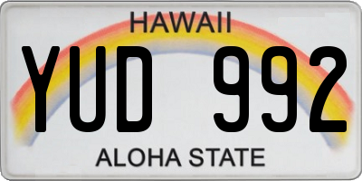 HI license plate YUD992