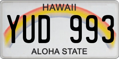 HI license plate YUD993