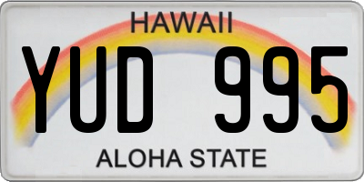 HI license plate YUD995