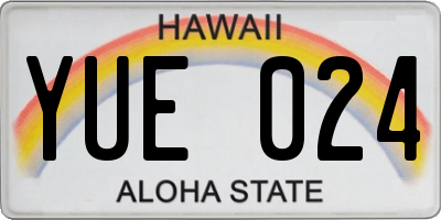 HI license plate YUE024