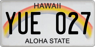 HI license plate YUE027