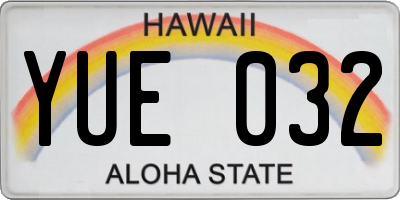 HI license plate YUE032