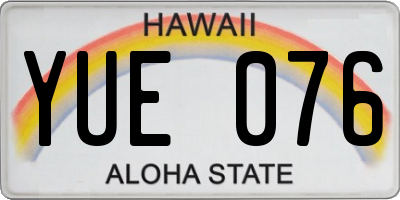 HI license plate YUE076