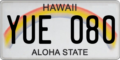 HI license plate YUE080