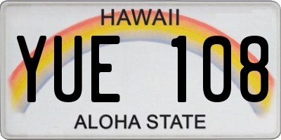 HI license plate YUE108