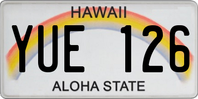 HI license plate YUE126