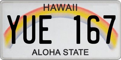 HI license plate YUE167