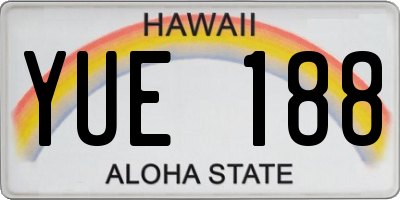 HI license plate YUE188
