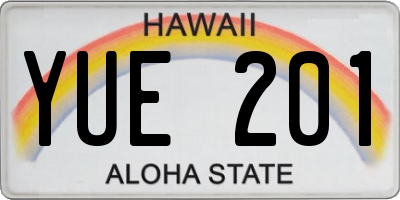 HI license plate YUE201