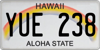 HI license plate YUE238
