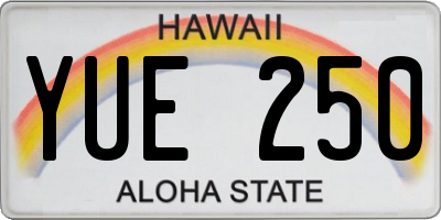 HI license plate YUE250