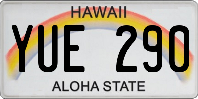 HI license plate YUE290