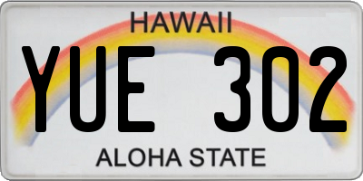 HI license plate YUE302