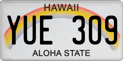 HI license plate YUE309