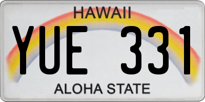 HI license plate YUE331