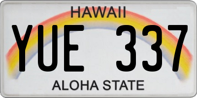 HI license plate YUE337
