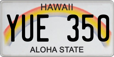 HI license plate YUE350