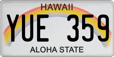 HI license plate YUE359