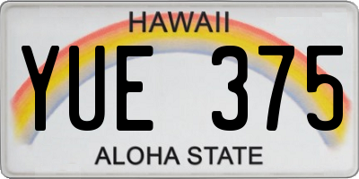 HI license plate YUE375