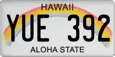 HI license plate YUE392