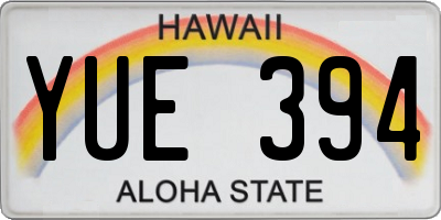 HI license plate YUE394