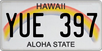 HI license plate YUE397