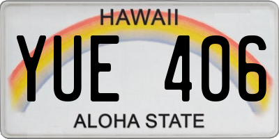 HI license plate YUE406