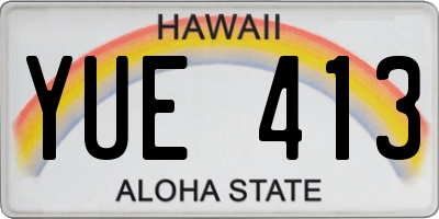 HI license plate YUE413
